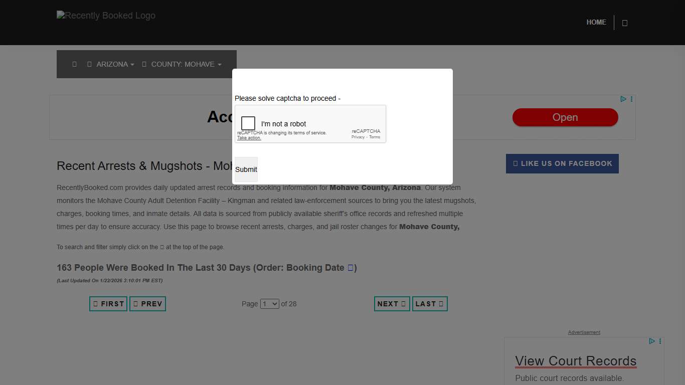 Mohave County, Arizona Mugshots RecentlyBooked.com